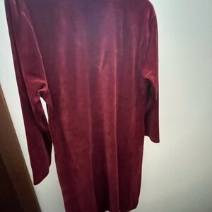 Cozy Gudrun Velour Tunic in Rich Burgundy